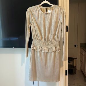 Form fitting metallic dress
